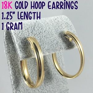 18K Gold Hoop Earrings